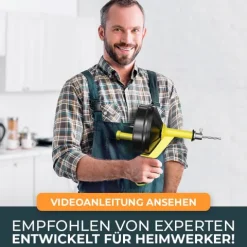 Rohrreinigungsspirale 2.0 [7,5m] - mit Bohraufsatz - Ideale Abflussspirale für eine umweltfreundliche Rohrreinigung - Die Rohrspirale für echte Heimwerker