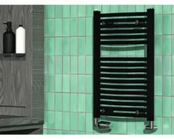 Rotheigner Badheizkörper SWING 690 x 445 mm schwarz matt Anschluss Beidseitig unten
