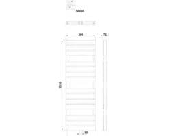 Rotheigner Designheizkörper STRIPE 1510 x 500 mm weiß Anschluss Mittig unten