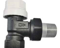 Rotheigner Thermostatventil-Unterteil Eckform 1/2 Zoll schwarz matt