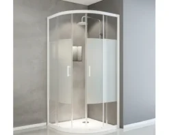 Runddusche SCHULTE Sunny ExpressPlus R550 90x90 cm Dekor Dezent Light Profilfarbe alpinweiß