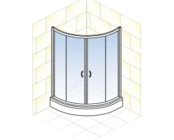 Runddusche SCHULTE Sunny ExpressPlus R550 90x90 cm Dekor Dezent Light Profilfarbe alpinweiß