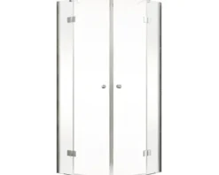 Runddusche 4-teilig Schulte MasterClass R550 80x80 cm Klarglas Profilfarbe chrom Scharnier eckig