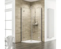 Runddusche 4-teilig Schulte MasterClass R550 80x80 cm Klarglas Profilfarbe chrom Scharnier eckig