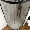 Runddusche mit Gleittür/Schiebetür Aurlane Factory Black Round 90 x 90 x 200 cm Profil schwarz Klarglas Reversibel
