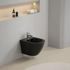 Rundes Hänge-Bidet in mattschwarzer Ausführung | Folk
