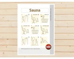 Sauna Baderegel Weka mit wasserdampf und wetterfester Tafel