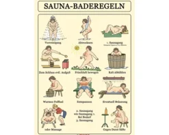 Sauna Baderegel-Tafel roro für Damen