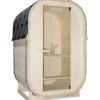 Saunahaus Home Deluxe Cube S inkl. 3,6 kW Ofen und integrierter Steuerung mit Ganzglastüre aus Klarglas