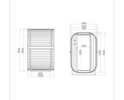 Saunahaus Home Deluxe Cube S inkl. 3,6 kW Ofen und integrierter Steuerung mit Ganzglastüre aus Klarglas