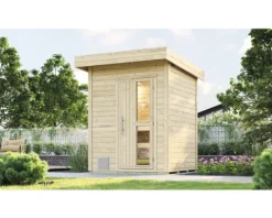 Saunahaus Weka Naantali inkl.9 kW Ofen u.integr.Steuerung mit Holztüre und Isolierglas wärmegedämmt