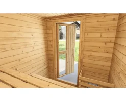 Saunahaus Weka Naantali inkl.9 kW Ofen u.integr.Steuerung mit Holztüre und Isolierglas wärmegedämmt