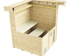 Saunahaus Weka Naantali inkl.9 kW Ofen u.integr.Steuerung mit Holztüre und Isolierglas wärmegedämmt