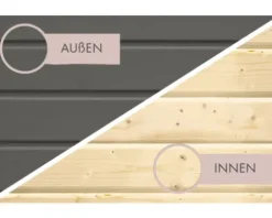 Saunahaus Karibu Andale 2 Express inkl. 9 kW und integrierter Steuerung mit Holztüre und Isolierglas Klarglas terragrau