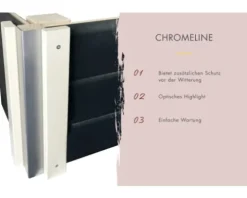 Saunahaus Karibu Skrollano 3 inkl.9 kW Ofen u.ext.Steuerung mit Vorraum und Holztüre mit Isolierglas wärmegedämmt terragrau/weiß