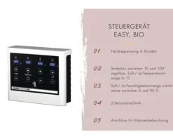 Saunahaus Karibu Talos 2 Express inkl. 9 kW Bio Ofen und externer Steuerung ohne Vorraum mit Holztür und Isolierglas