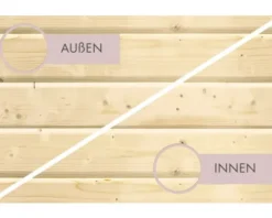 Saunahaus Karibu Talos 1 Express inkl. 9 kW Bio Ofen und externer Steuerung ohne Vorraum mit Holztür und Isolierglas