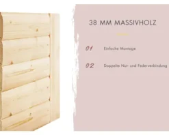 Saunahaus Karibu Talos 1 Express inkl. 9 kW Bio Ofen und externer Steuerung ohne Vorraum mit Holztür und Isolierglas