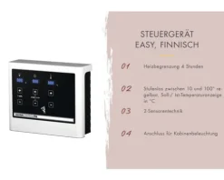 Saunahaus Karibu Talos 0 inkl. 9 KW Ofen u.ext.Steuerung und Holztür und Isolierglas
