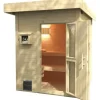 Saunahaus Weka Naantali inkl.9 kW Ofen u.ext.Steuerung mit Holztüre und Isolierglas wärmegedämmt