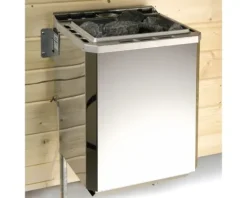 Saunahaus Weka Naantali inkl.9 kW Ofen u.ext.Steuerung mit Holztüre und Isolierglas wärmegedämmt