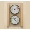 Sauna Hygro- und Thermometerset Weka mit Glasplatte und Holzrahmen