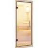 Sauna Türelement Karibu für 68 mm Saunen mit Ganzglastüre aus Klarglas 175x65,6x0,8 cm