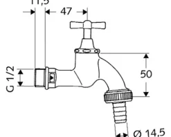 SCHELL Auslaufhahn 1/2 Zoll chrom glänzend 034050399