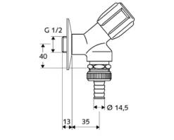 SCHELL Geräteschrägsitzventil COMFORT RV 1/2" AG Rückflussverhinderer Rohrbelüfter Fettkammeroberteil chrom 033920699
