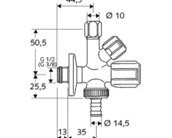 SCHELL Kombi-Eckventil Comfort 1/2" chrom glänzend 035510699