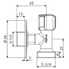 SCHELL Platzsparendes Maschinenventil Comfort 1/2" x 3/4" chrom glänzend 054400699