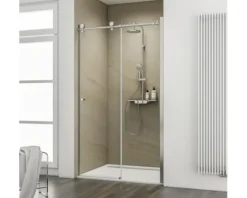 Schiebetür in Nische Schulte MasterClass Breite 120 cm Anschlag rechts Klarglas Profilfarbe chrom