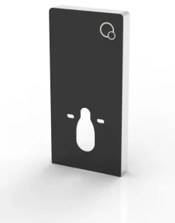 Schwarzglas Sanitärmodul für Wand-WC inkl. Betätigungsplatte