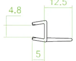 Seite Anschluss geeignet für 6mm glas Länge 2010 mm