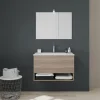 Set- Badezimmermöbel zur Wandmontage in 80 cm, Natureiche Holzoptik | Venezia