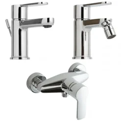 Set aus Chromarmaturen für Waschbecken, Bidet und Dusche | Nora