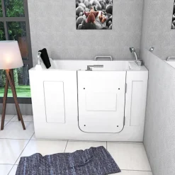 Sitzbadewanne Senioren Wanne mit Tür S07-C-R 140x76cm