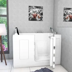 Sitzbadewanne Senioren Wanne mit Tür S07-C-R 140x76cm