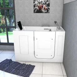 Sitzbadewanne Senioren Wanne mit Tür S07-TH-C-L 140x76cm