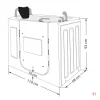 Sitzbadewanne Senioren Wanne mit Tür S08-C-L 110x68cm