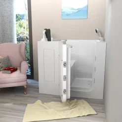 Sitzbadewanne Senioren Wanne mit Tür S08-C-L 110x68cm