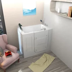 Sitzbadewanne Senioren Wanne mit Tür S08-C-L 110x68cm