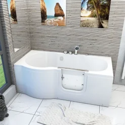 Sitzbadewanne Senioren Wanne Sitzwanne mit Tür S12-EH-AIR-R 85x170 cm