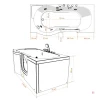 Sitzbadewanne Senioren Wanne Sitzwanne mit Tür S12-TH-AIR-R 85x170 cm
