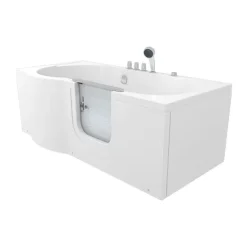 Sitzbadewanne Senioren Wanne Sitzwanne mit Tür S12-TH-AIR-R 85x170 cm