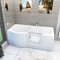 Sitzbadewanne Senioren Wanne Sitzwanne mit Tür S12-TH-AIR-R 85x170 cm