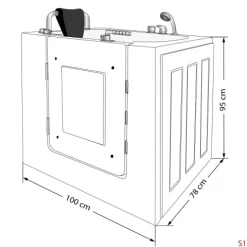 Sitzwanne Whirlpool Badewanne mit Tür S02WP-A-L 78x100cm