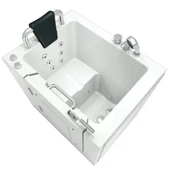 Sitzwanne Whirlpool Badewanne mit Tür S02WP-B-L 100x78cm