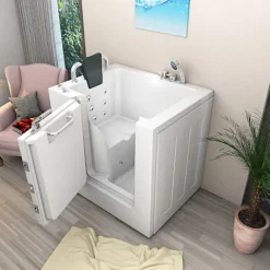 Sitzwanne Whirlpool Badewanne mit Tür S02WP-B-L 100x78cm