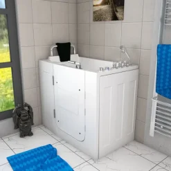 Sitzwanne Whirlpool Badewanne Tür S08WP-TH-A-L 68x110cm